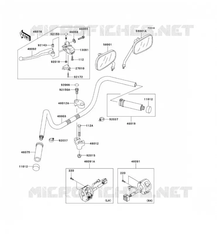 HANDLEBAR Kawasaki MOTOS 800 2005 VN800 CLASSIC  VN800-B10