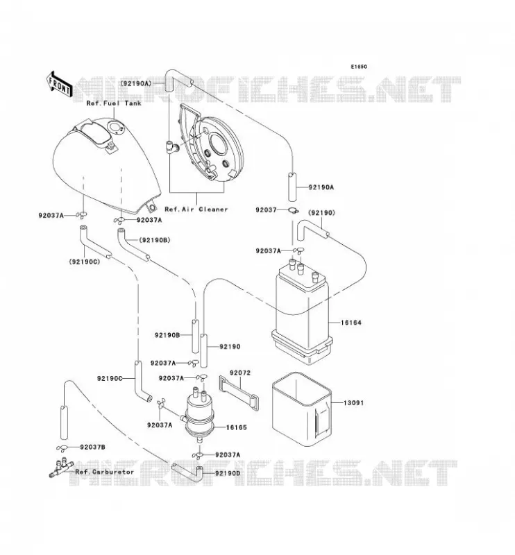 FUEL EVAPORATION SYSTEM Kawasaki MOTOS 800 1999 VN800 CLASSIC  VN800-B4