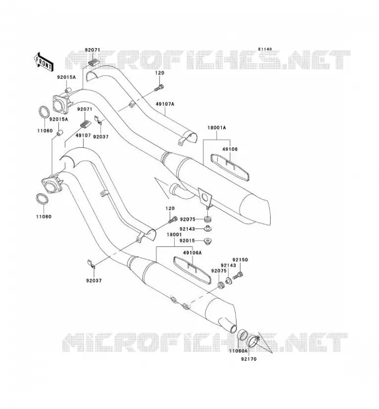 EXHAUST Kawasaki MOTOS 800 2000 VN800 CLASSIC  VN800-B5
