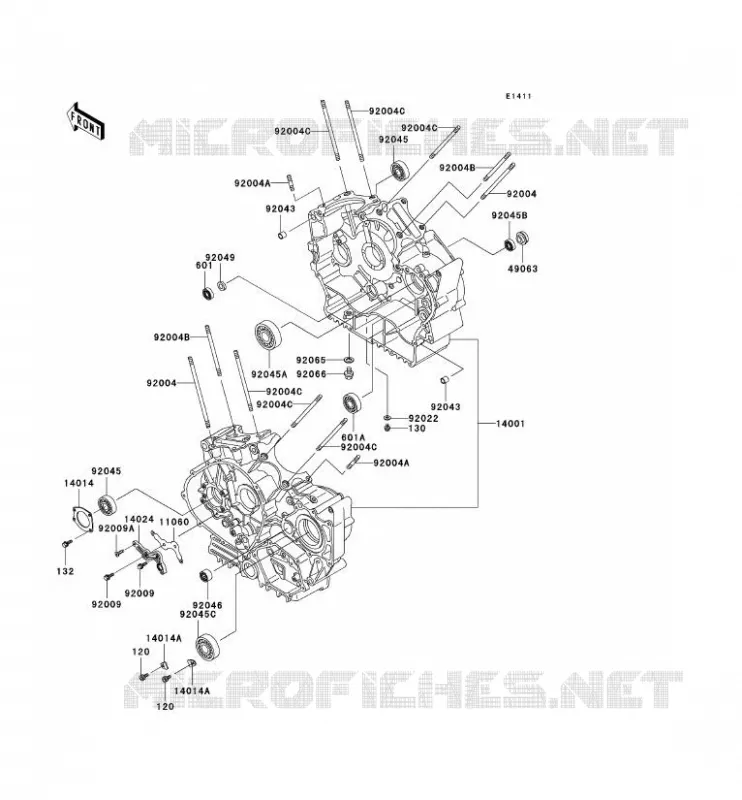 CRANKCASE(S) Kawasaki MOTOS 800 2001 VN800 CLASSIC  VN800-B6
