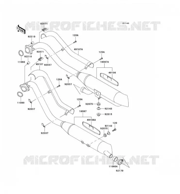 EXHAUST Kawasaki MOTOS 800 2006 VN800 CLASSIC  VN800B6F