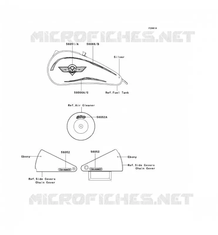 STICKER(M.C.SILVER)(US) Kawasaki MOTOS 800 2004 VN800 CLASSIC  VN800-B9