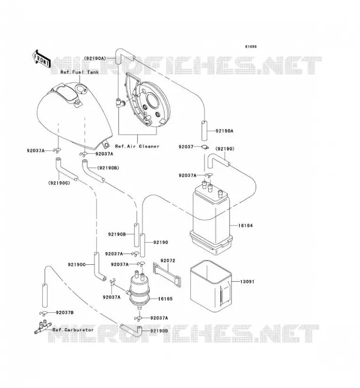 FUEL EVAPORATION SYSTEM(CA) Kawasaki MOTOS 800 2004 VN800 CLASSIC  VN800-B9