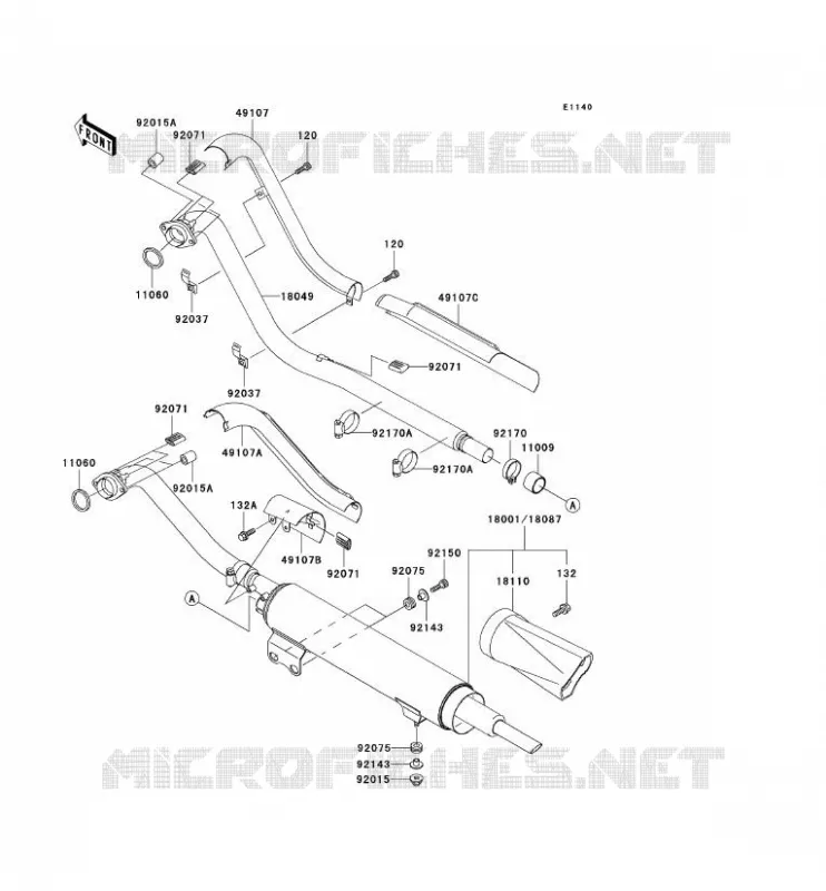 EXHAUST Kawasaki MOTOS 800 2000 VN800 DRIFTER  VN800-C2
