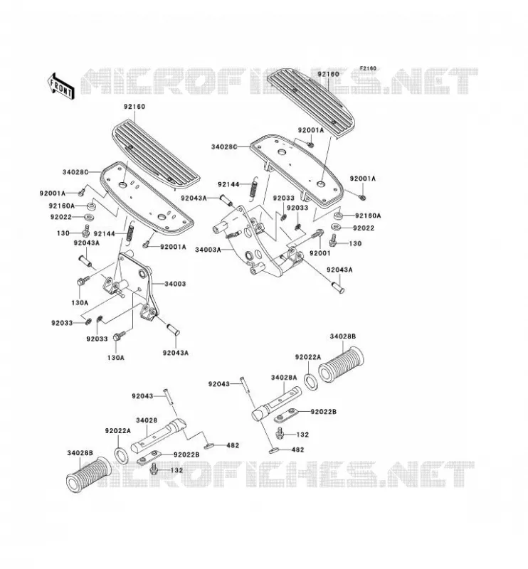 FOOTREST Kawasaki MOTOS 800 2000 VN800 DRIFTER  VN800-C2