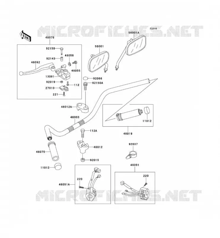 HANDLEBAR Kawasaki MOTOS 800 2001 VN800 DRIFTER  VN800-E1