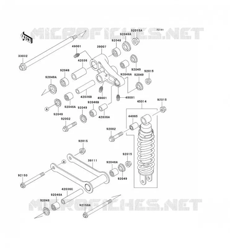 SUSPENSION - SHOCK ABSORBER Kawasaki MOTOS 800 2003 VN800 DRIFTER  VN800-E3