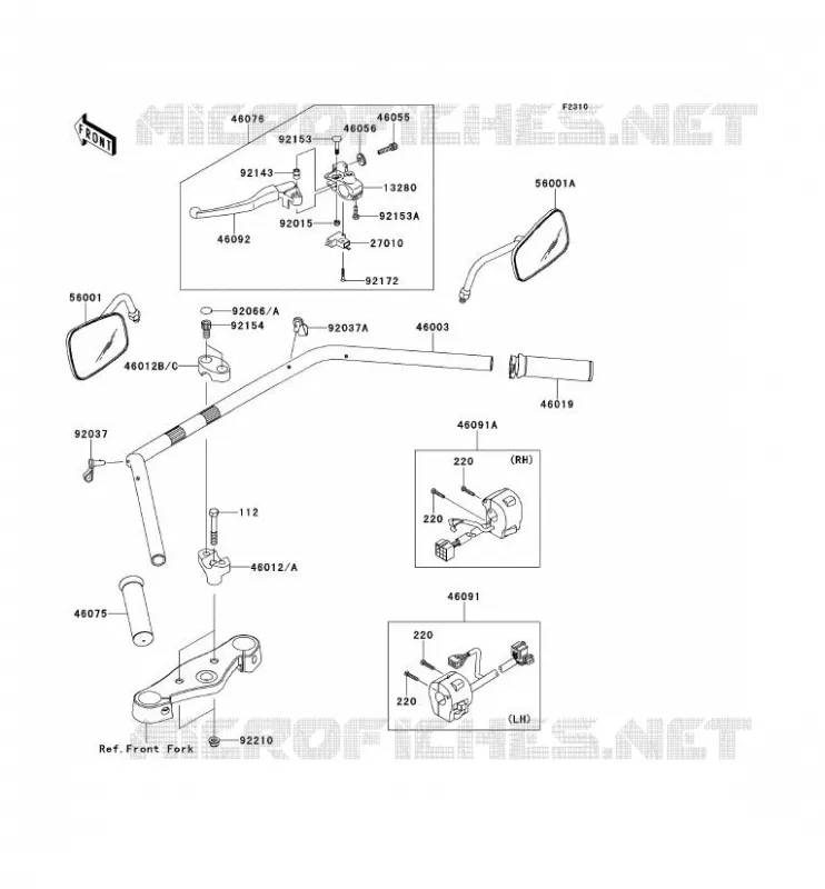 HANDLEBAR Kawasaki MOTOS 900 2013 VN900 CLASSIC  VN900BDF
