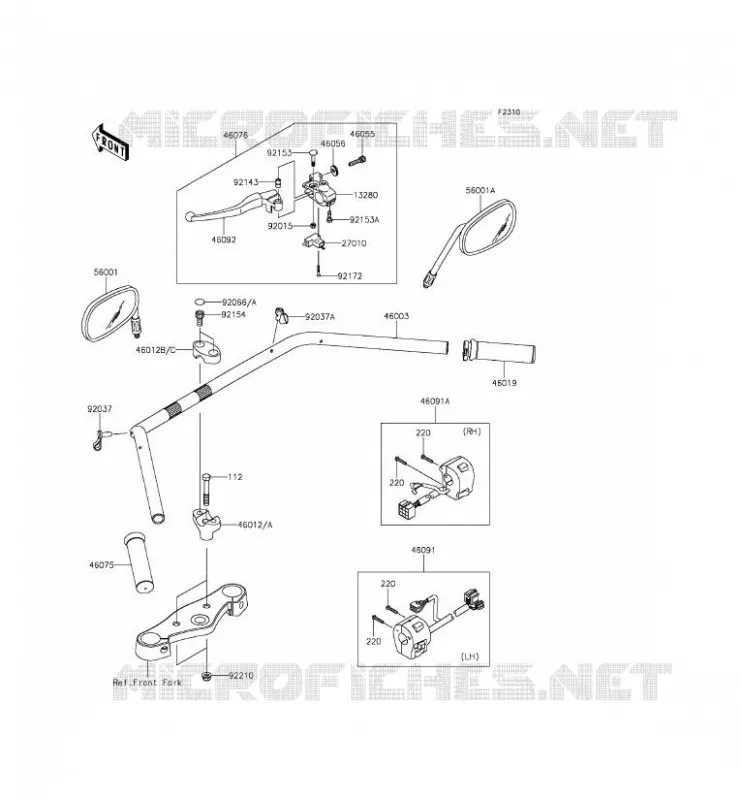 HANDLEBAR Kawasaki MOTOS 900 2014 VULCAN 900 CLASSIC  VN900BEF
