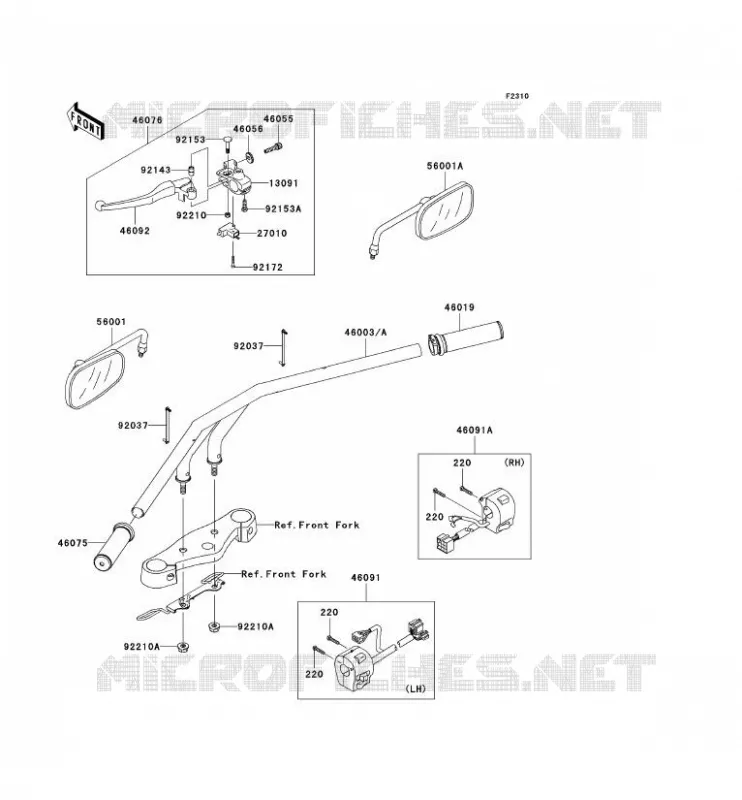 HANDLEBAR Kawasaki MOTOS 900 2009 VN900 CUSTOM  VN900C9F