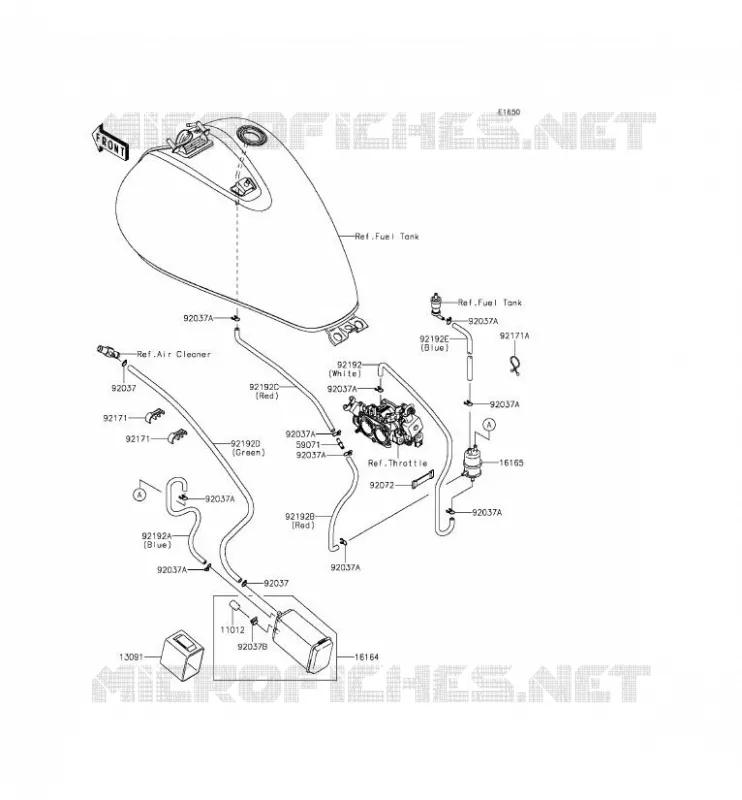 FUEL EVAPORATION SYSTEM(CA) Kawasaki MOTOS 900 2012 VULCAN 900 CUSTOM  VN900CCF