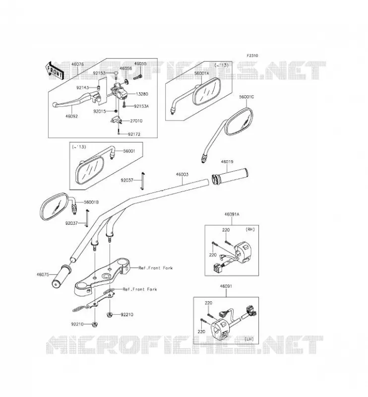 HANDLEBAR Kawasaki MOTOS 900 2012 VULCAN 900 CUSTOM  VN900CCF