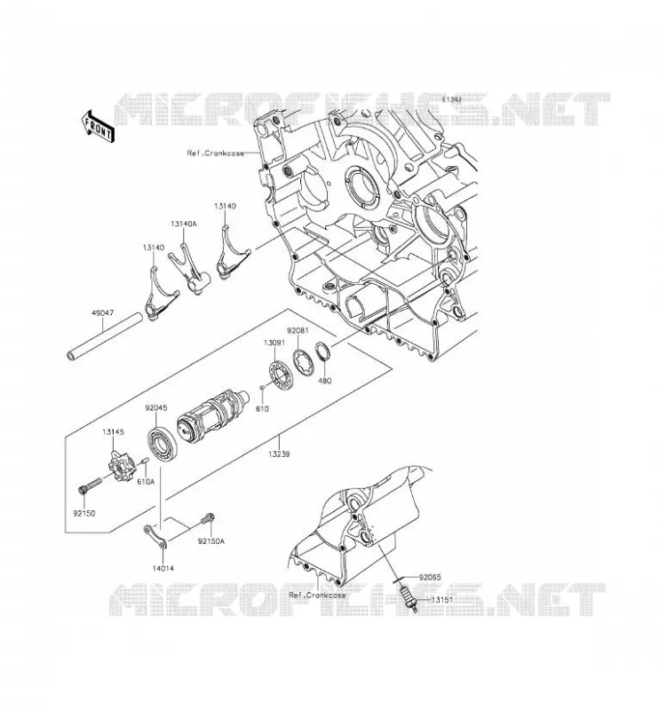 GEAR CHANGE DRUM - SHIFT FORKS Kawasaki MOTOS 900 2013 VULCAN 900 CLASSIC LT  VN900DDF