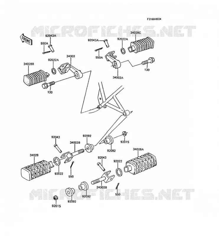 FOOTREST Kawasaki MOTOS 305 1988 CSR  Z305-A3