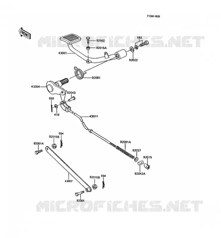 BRAKE PEDAL Kawasaki MOTOS 305 1988 CSR  Z305-A3