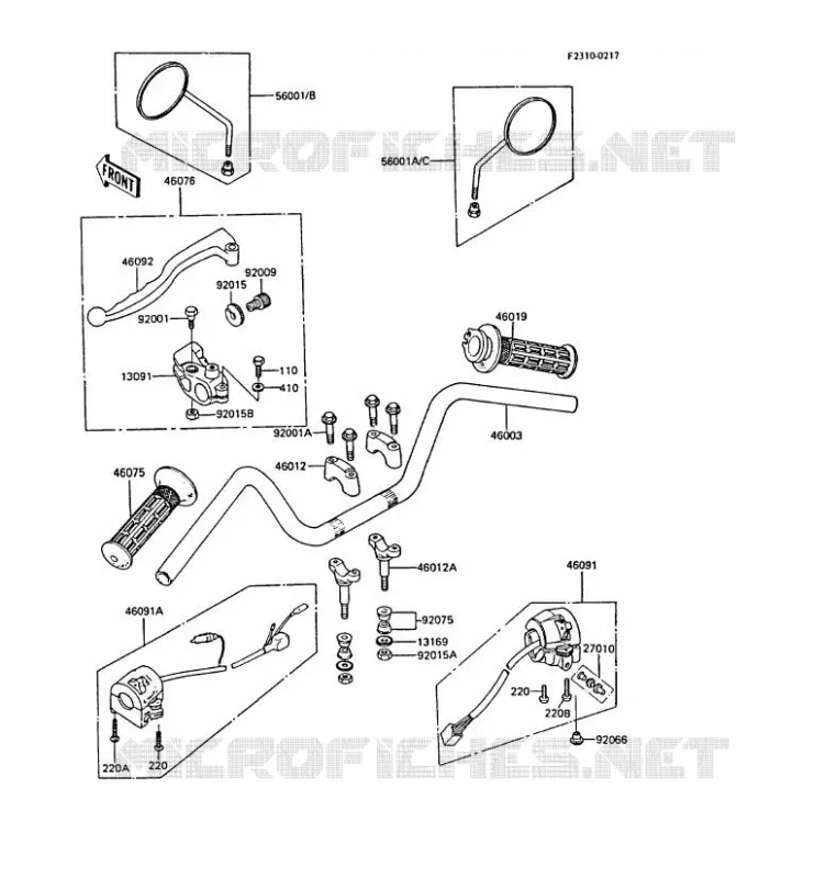 HANDLEBAR Kawasaki MOTOS 305 1988 CSR  Z305-A3