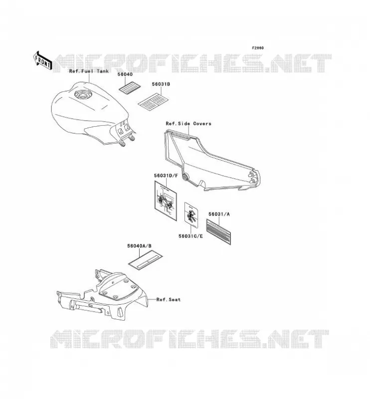 LABELS Kawasaki MOTOS 1000 1997 1000GTR  ZG1000-A12
