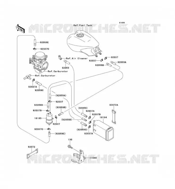 FUEL EVAPORATION SYSTEM Kawasaki MOTOS 1000 1998 1000GTR  ZG1000-A13