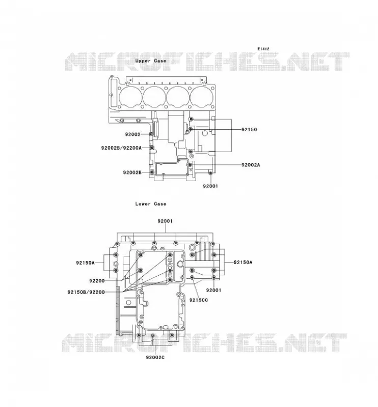CRANKCASE BOLT Kawasaki MOTOS 1000 1999 1000GTR  ZG1000-A14