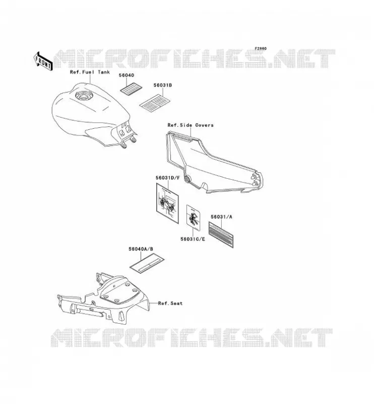 LABELS Kawasaki MOTOS 1000 1999 1000GTR  ZG1000-A14