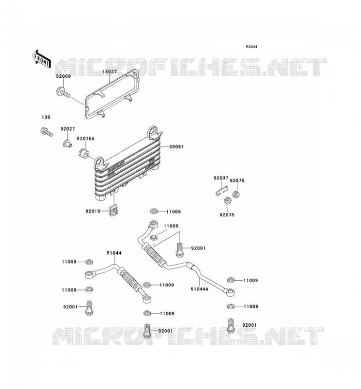 OIL RADIATOR Kawasaki MOTOS 1000 1999 1000GTR  ZG1000-A14