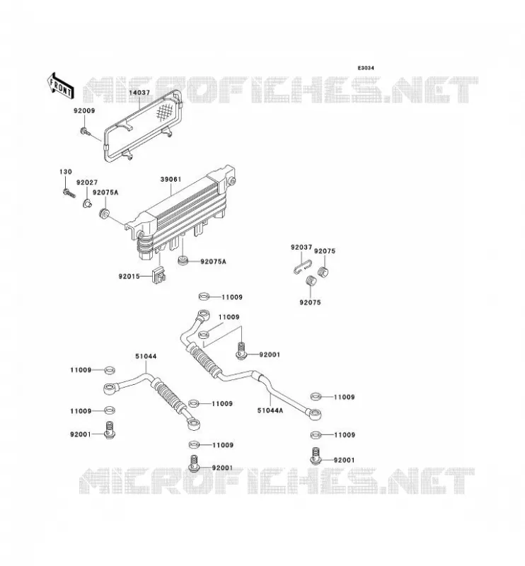 OIL RADIATOR Kawasaki MOTOS 1000 2001 1000GTR  ZG1000-A16