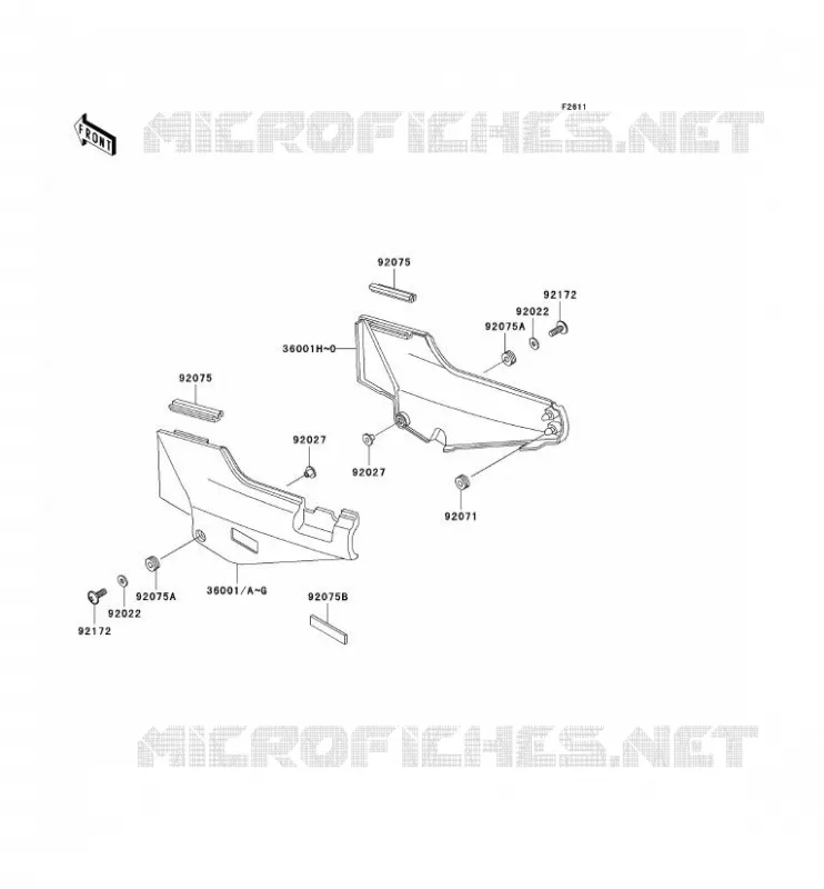 SIDE COWLING Kawasaki MOTOS 1000 2001 1000GTR  ZG1000-A16
