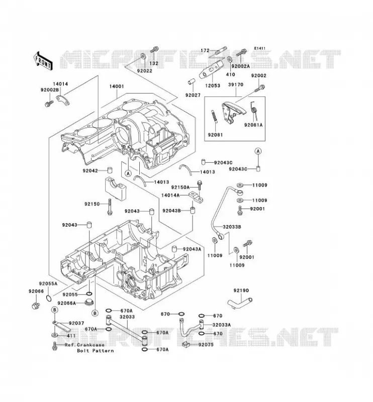 CRANKCASE(S) Kawasaki MOTOS 1000 2002 1000GTR  ZG1000-A17