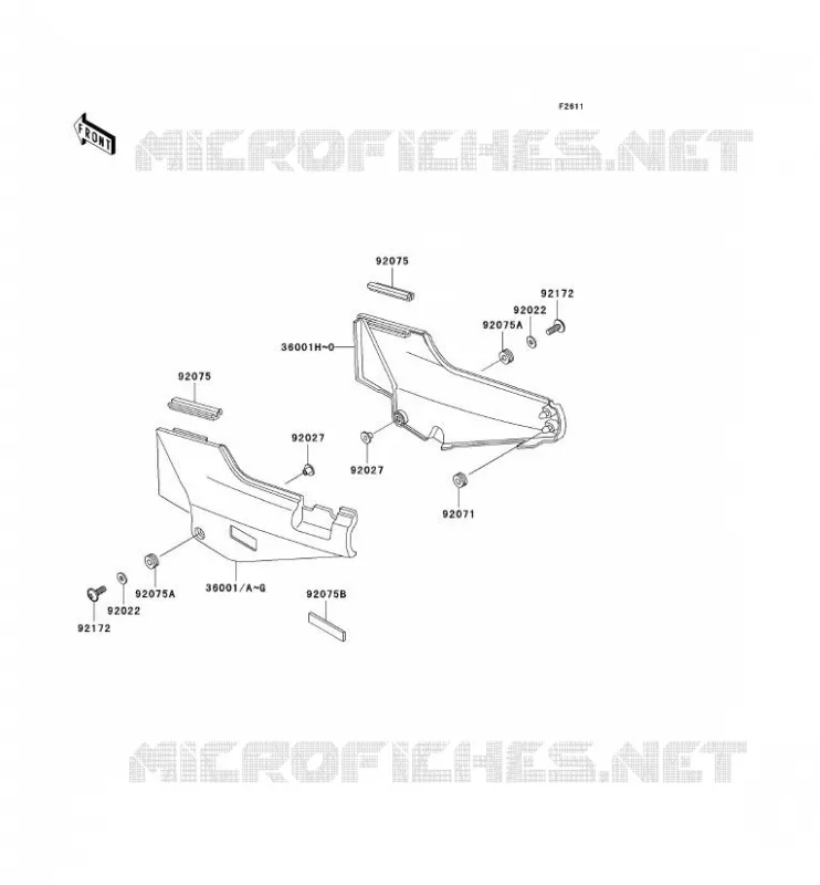 SIDE COWLING Kawasaki MOTOS 1000 2003 1000GTR  ZG1000-A18
