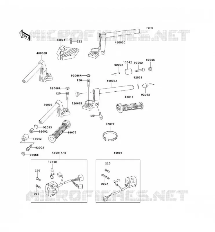 HANDLEBAR Kawasaki MOTOS 1000 2003 1000GTR  ZG1000-A18