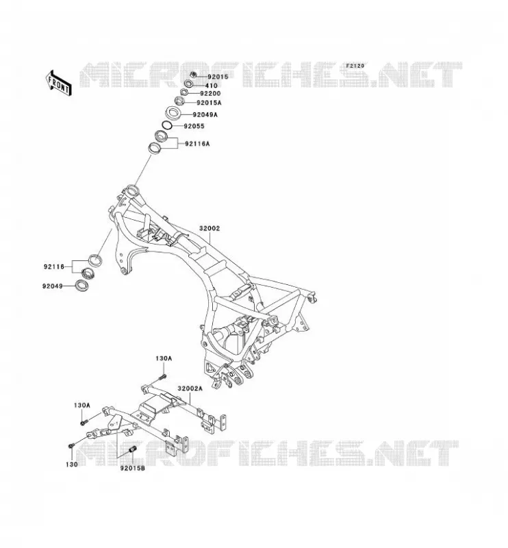 CHASSIS Kawasaki MOTOS 1000 2003 1000GTR  ZG1000-A18