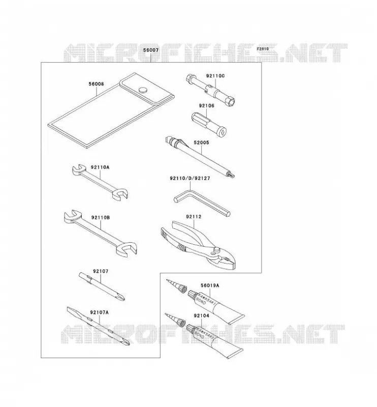 TOOL Kawasaki MOTOS 1000 2003 1000GTR  ZG1000-A18