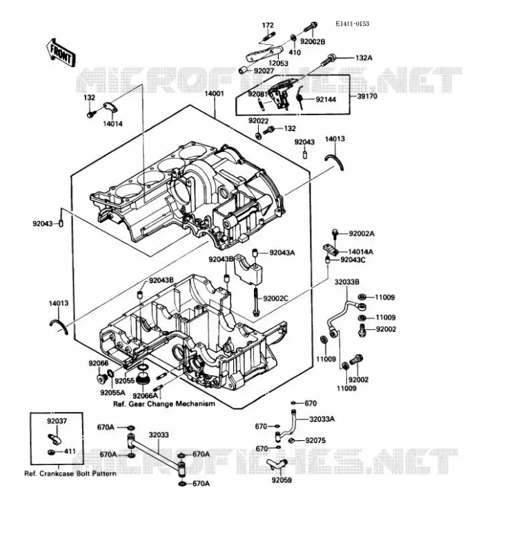 CRANKCASE(S) Kawasaki MOTOS 1000 1987 1000GTR  ZG1000-A2