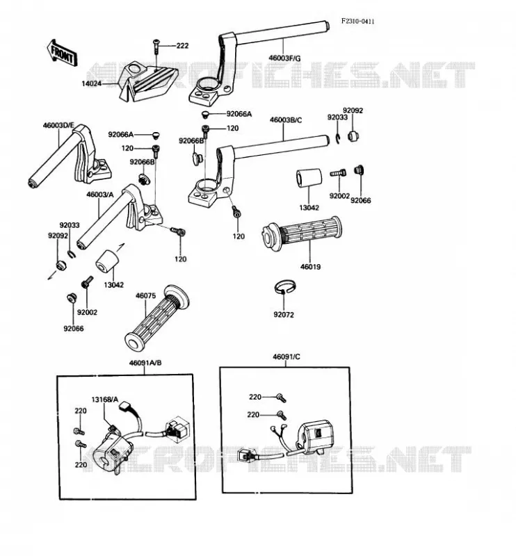 HANDLEBAR Kawasaki MOTOS 1000 1987 1000GTR  ZG1000-A2