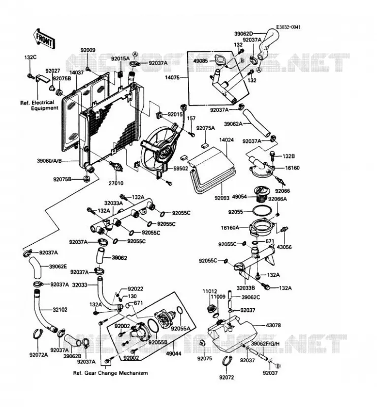 RADIATOR Kawasaki MOTOS 1000 1987 1000GTR  ZG1000-A2