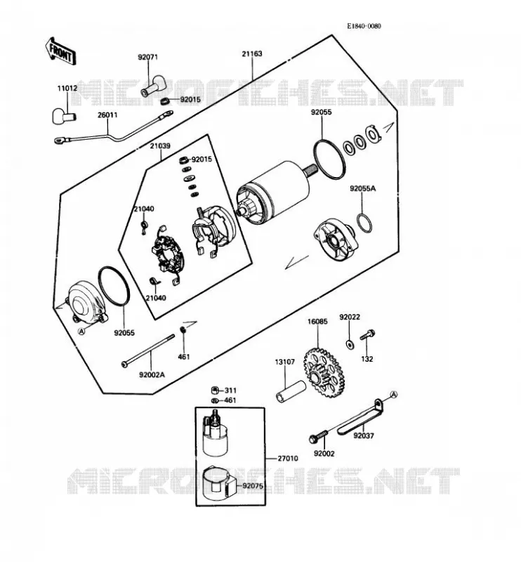 STARTER MOTOR Kawasaki MOTOS 1000 1987 1000GTR  ZG1000-A2