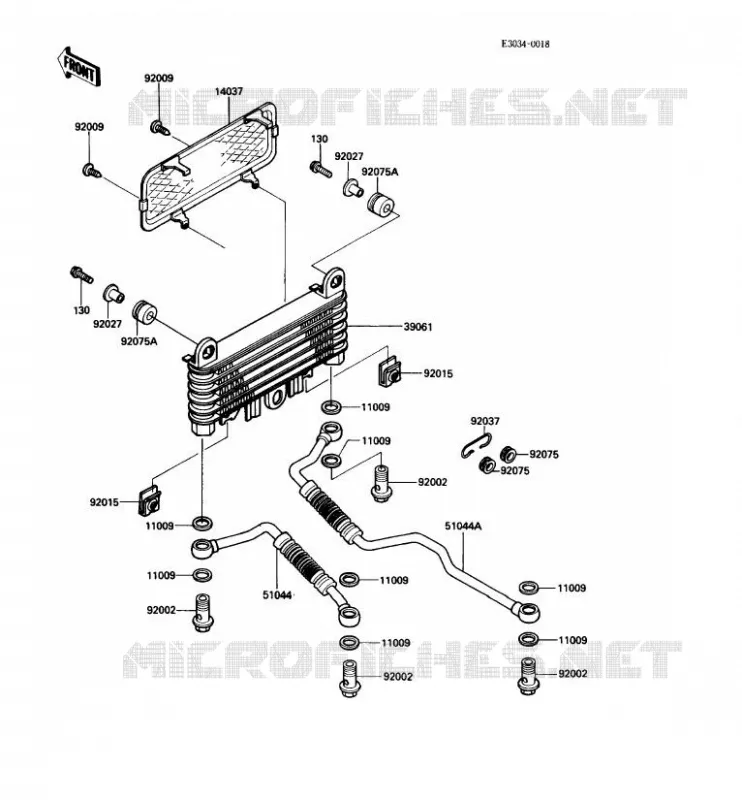 OIL RADIATOR Kawasaki MOTOS 1000 1987 1000GTR  ZG1000-A2