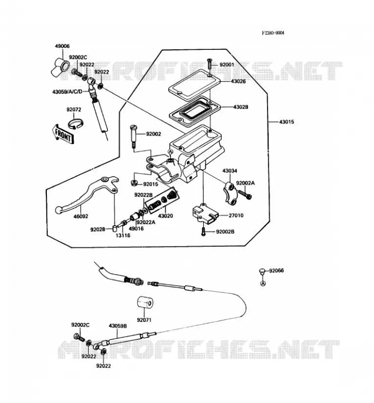 CLUTCH MASTER CYLINDER Kawasaki MOTOS 1000 1987 1000GTR  ZG1000-A2