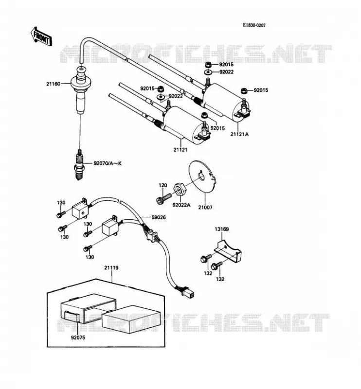 IGNITION SYSTEM Kawasaki MOTOS 1000 1987 1000GTR  ZG1000-A2