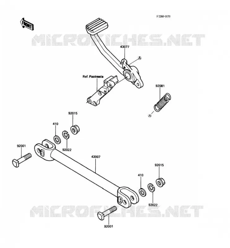 BRAKE PEDAL - TORK LINK Kawasaki MOTOS 1000 1987 1000GTR  ZG1000-A2