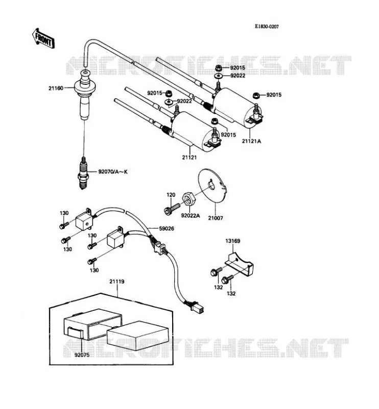 IGNITION SYSTEM Kawasaki MOTOS 1000 1987 1000GTR  ZG1000-A2