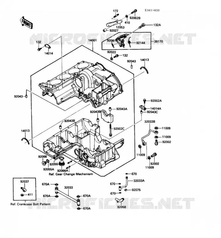 CRANKCASE(S) Kawasaki MOTOS 1000 1988 1000GTR  ZG1000-A3