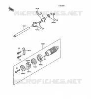 GEAR CHANGE DRUM   SHIFT FORKS voor Kawasaki 1000GTR 1988