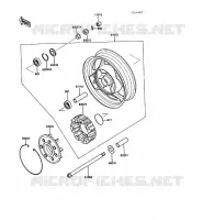 REAR HUB voor Kawasaki 1000GTR 1988
