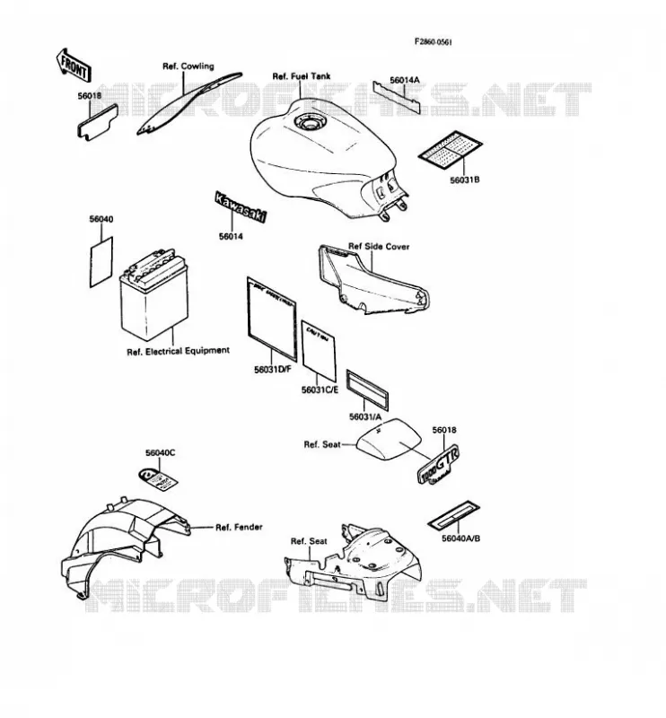 LABELS Kawasaki MOTOS 1000 1988 1000GTR  ZG1000-A3