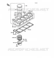 CYLINDER   PISTON  voor Kawasaki 1000GTR 1989