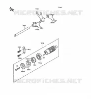 GEAR CHANGE DRUM   SHIFT FORKS voor Kawasaki 1000GTR 1989