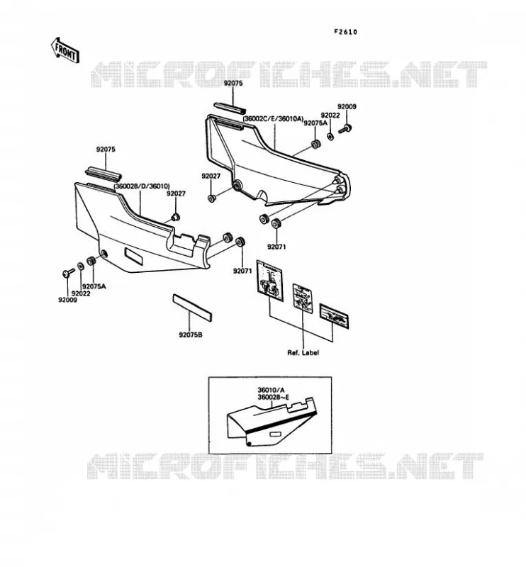 SIDE COWLING Kawasaki MOTOS 1000 1989 1000GTR  ZG1000-A4