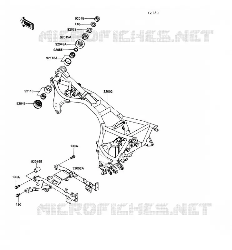 CHASSIS Kawasaki MOTOS 1000 1991 1000GTR  ZG1000-A6