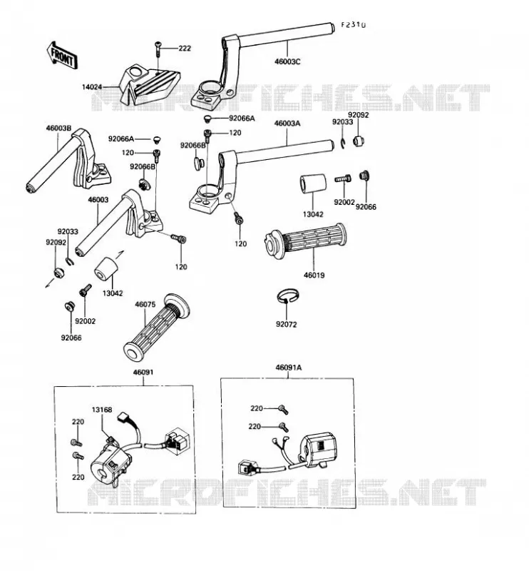 HANDLEBAR Kawasaki MOTOS 1000 1991 1000GTR  ZG1000-A6